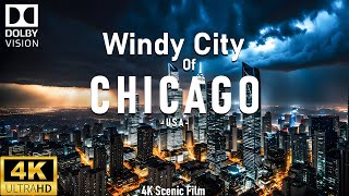 CHICAGO 4K Video Ultra HD With Soft Piano Music  60 FPS  4K Scenic Film