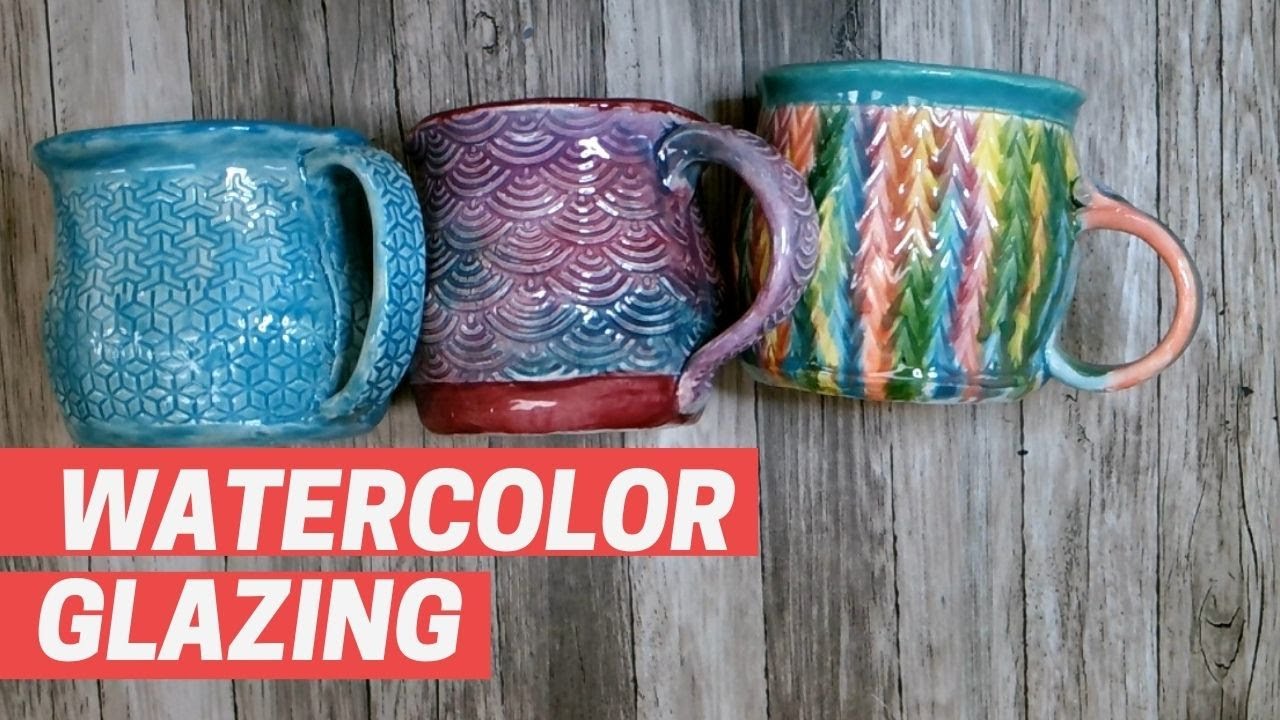 Underglaze watercolor technique Beginning ceramics YouTube