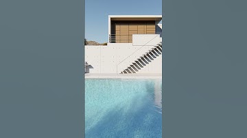 Modern House Swimming Pool 3D Animation #shorts #3danimation #youtubeshorts #construction #architect