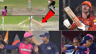 Travis Head Controversial Run out decision, Kumar Sangakkara Fight with Umpire in dig out |SRH vs RR