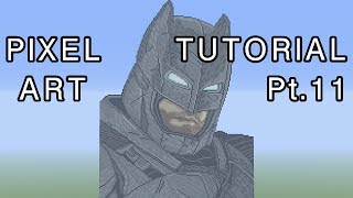 Minecraft Pixel Art Tutorial - Batman (Batman V Superman) Part 11