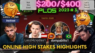 Online High Stakes PLO5 Cash Game  Highlights ♠️ $200/400  | 2023 #3