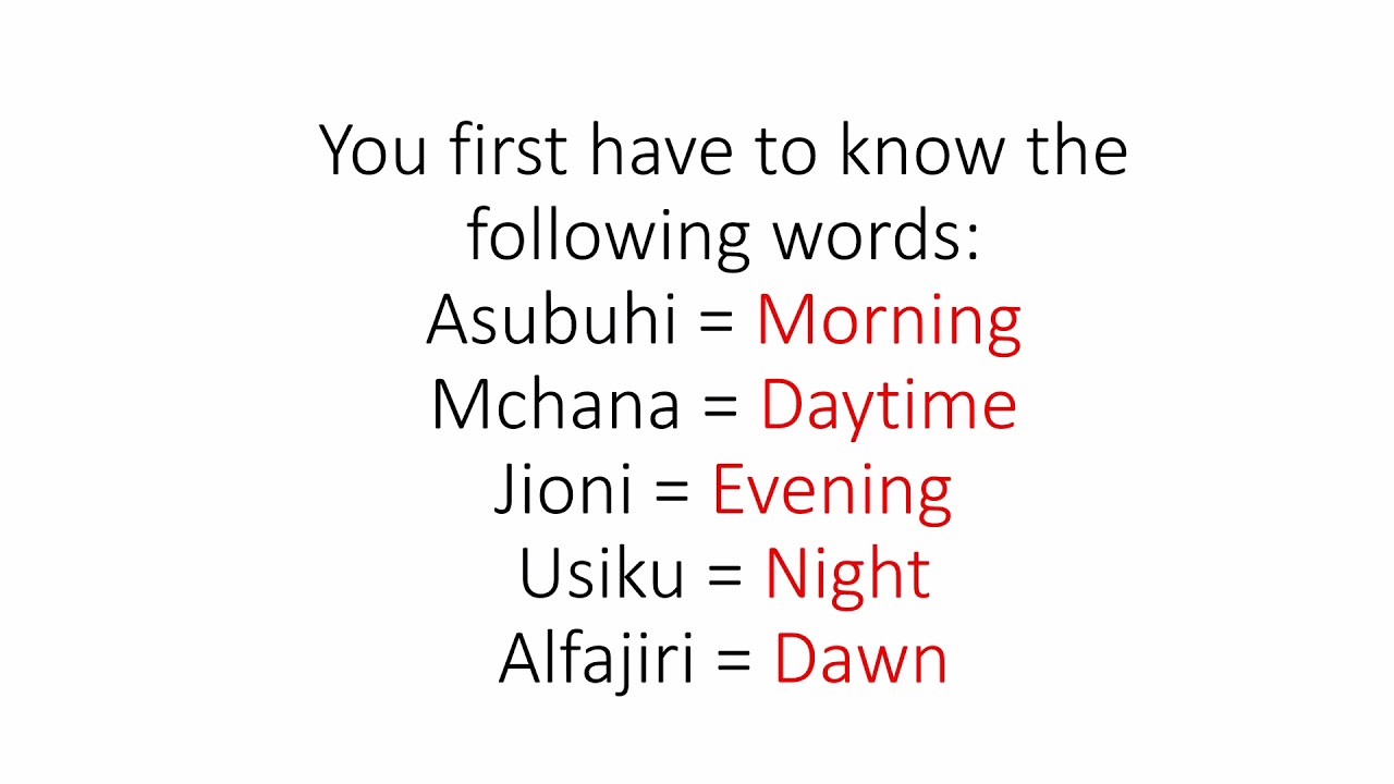 Swahili for Beginners SAFL No3   Telling time in Swahili