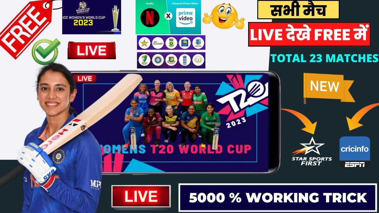 Icc womens t20 world cup 2023 Live streaming Tv channel and free mobile // 