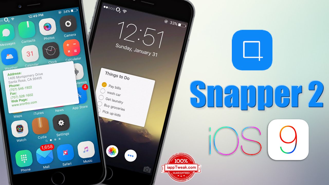 Snapper 2 tweak brings Sticky screenshots to your iOS 9 device - YouTube