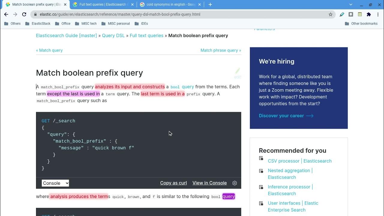 Query match. Query match
