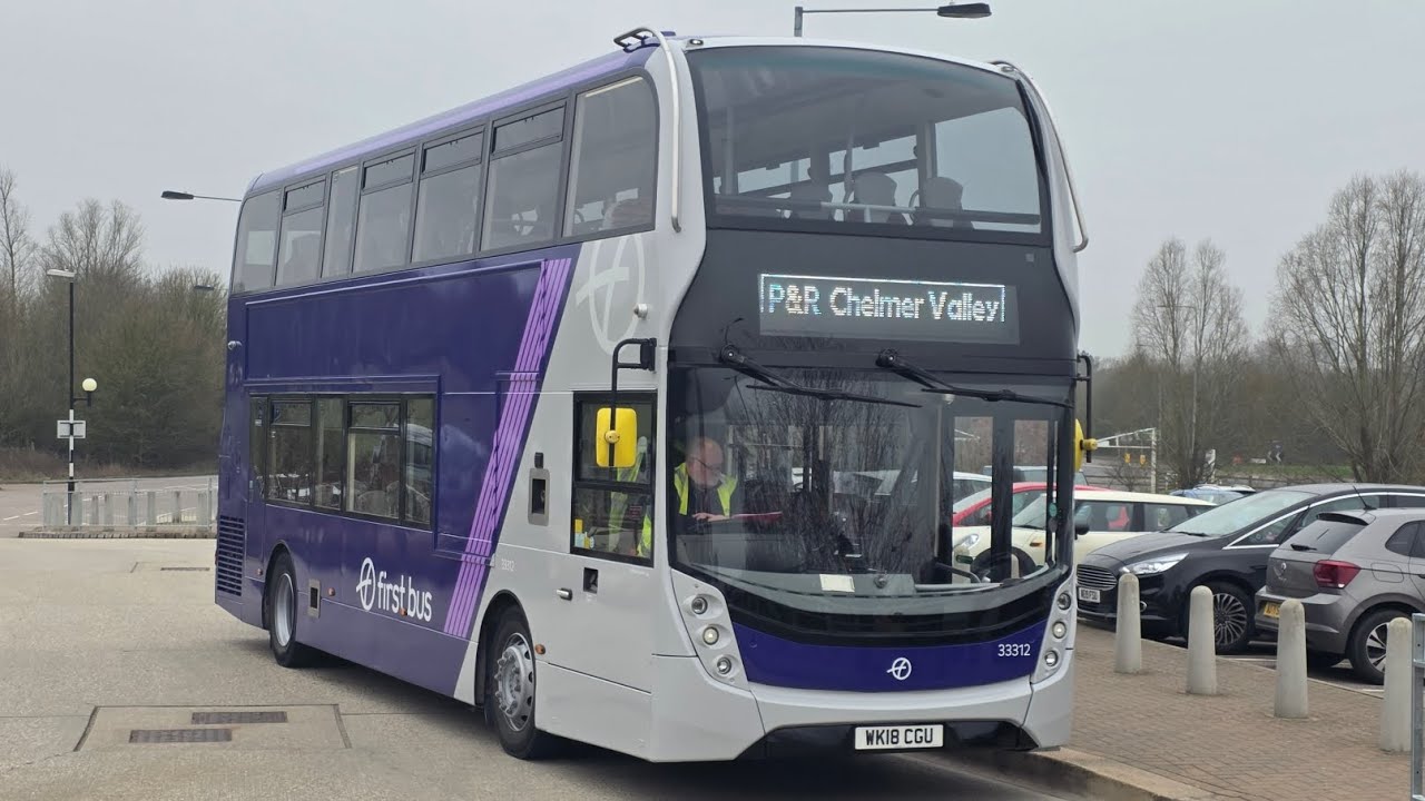 *Thrash* On board: First Chelmsford WK18 CGU 33312, working the Park and Ride 