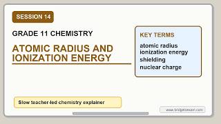 14 Week 4, Session 14   Atomic Radius and Ionization Energy
