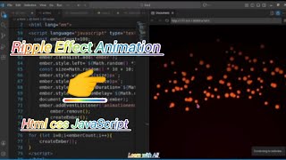 How to Develop Ripple Effect Animation Using HTML CSS JavaScript step by step tutorial #coding#html 