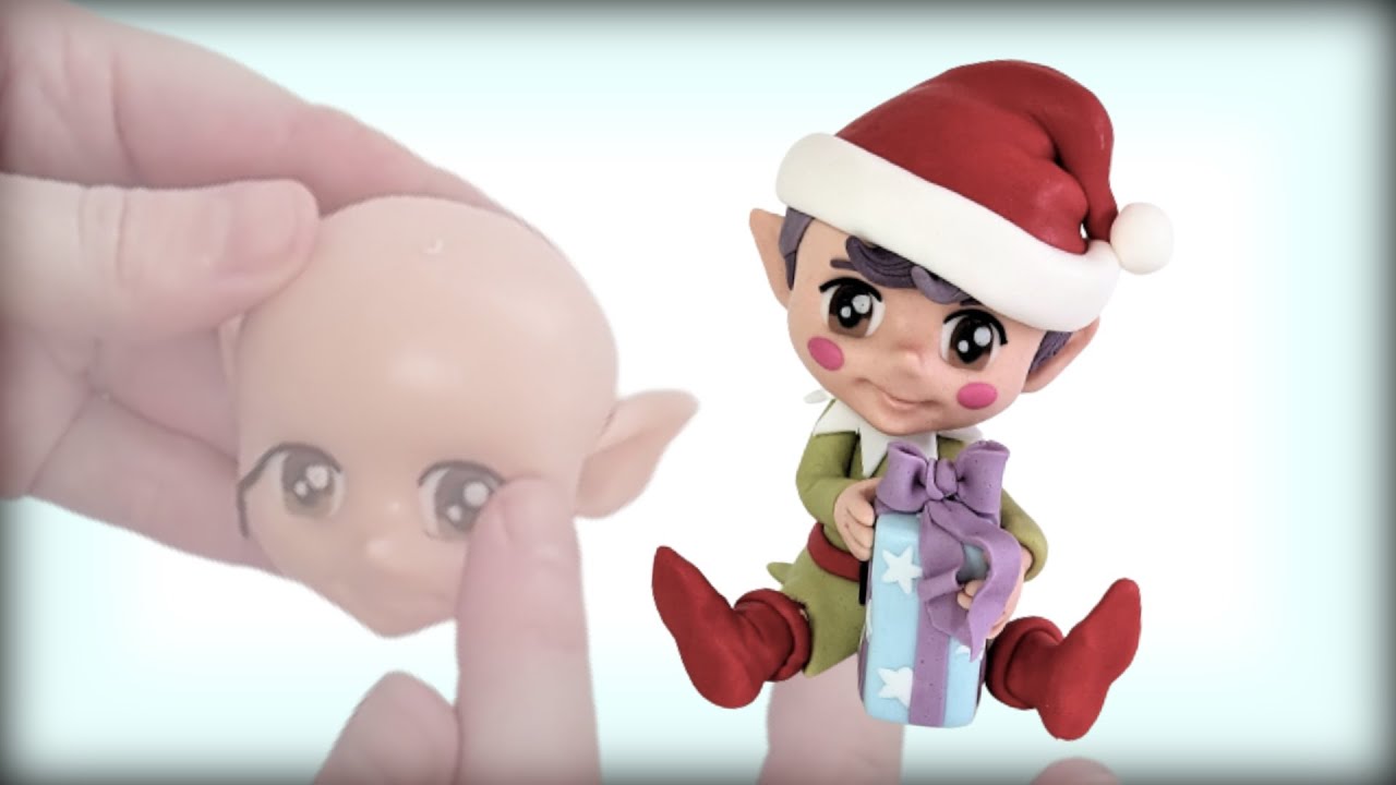 Making a Christmas Elf Cake Topper - Timelapse