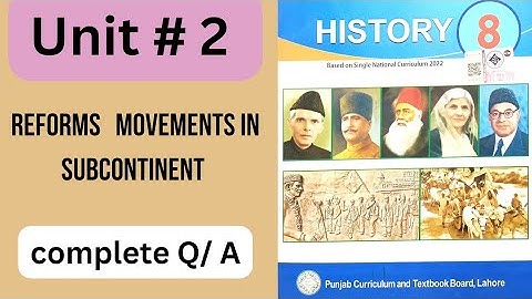 Class 8 History chapter 2 book 2023|| Reforms Movements in Subcontinent || Complete Q/ A