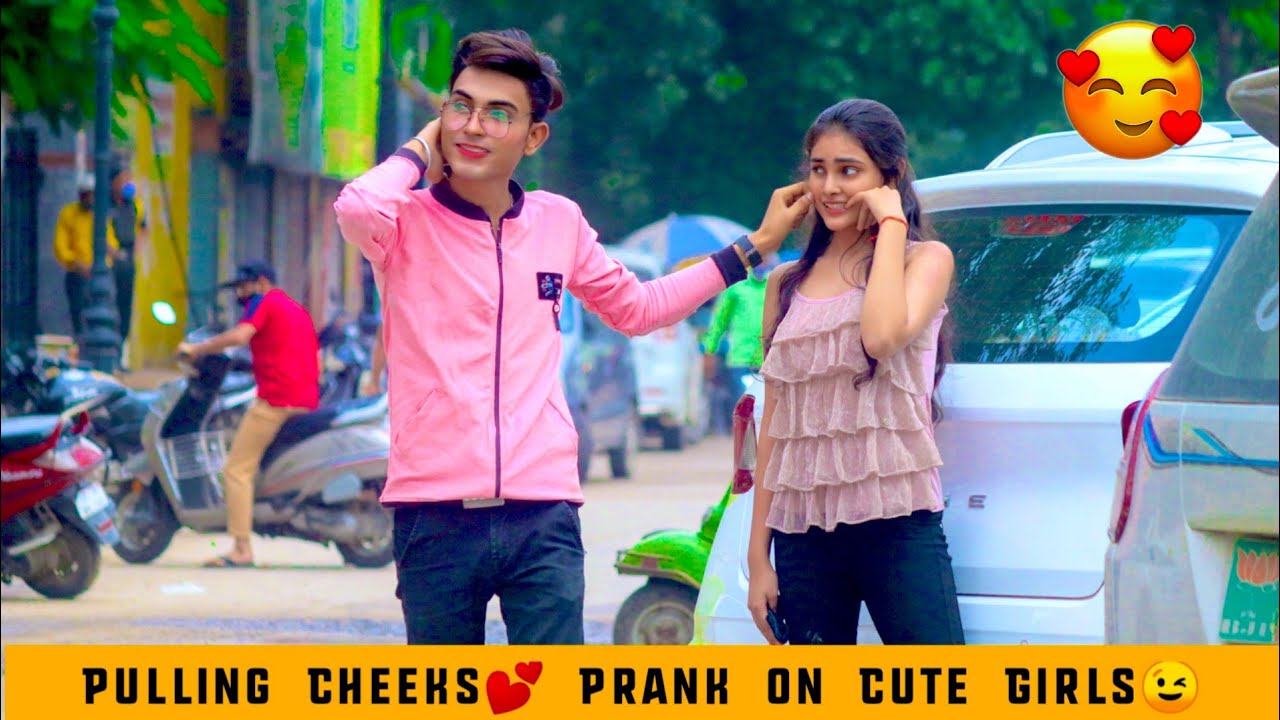 Pulling Cheeks Prank on Cute Girls | Part-15 | #Pulling #stranger #cheek #Prank #Prayagraj #Trending