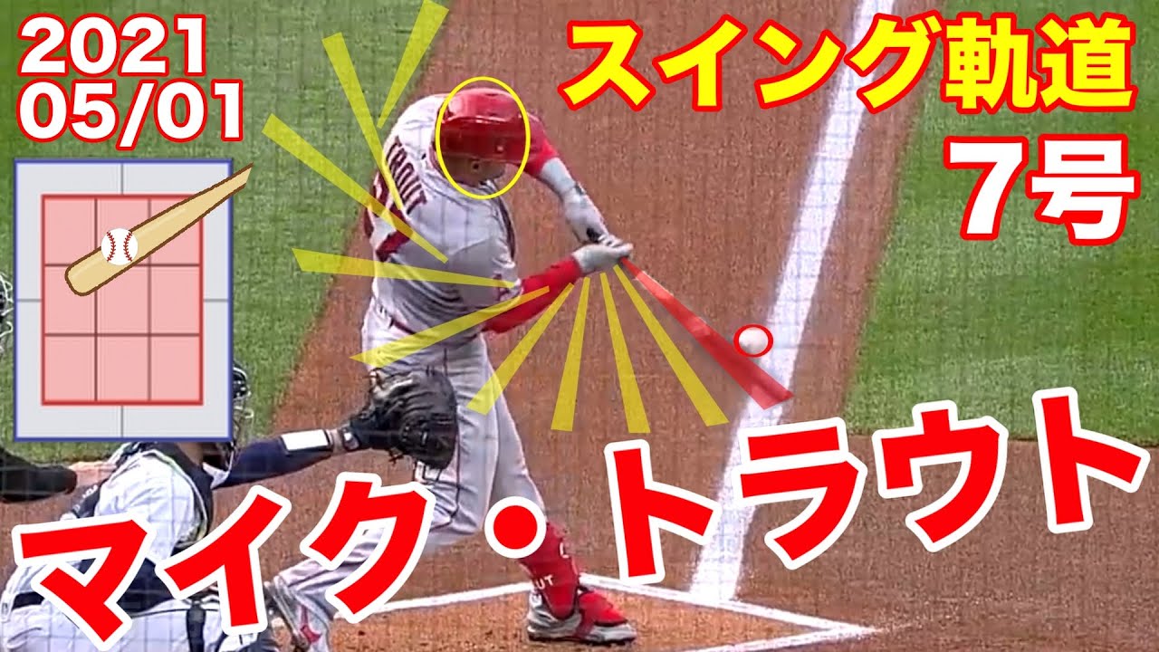 マイク・トラウト】7号 ホームランスイング軌道 2021/05/01【MikeTrout 