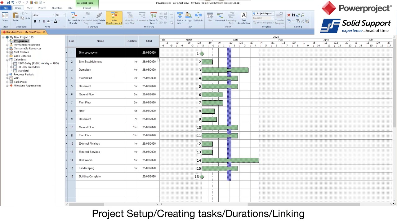 Powerproject Maximising your Project Part 1 4 Project Setup Creating ...