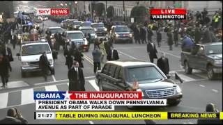 President Obama walks down Pennsylvania avenue during inaugural parade PART2 169 HQ