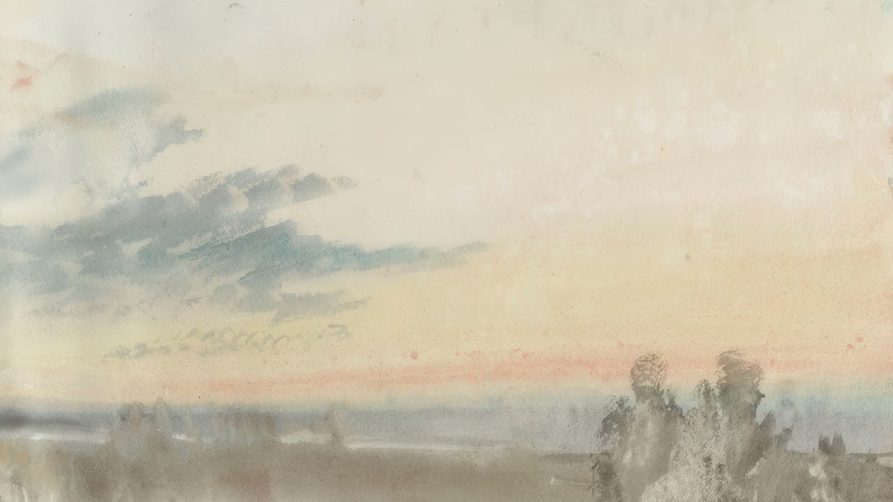 Frame TV Art • Vintage Watercolor Sunset Landscape • 4K 1 Hour