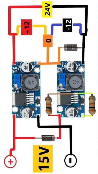How to Make Symmetrical Power Supply Using DC DC down Module LM2596 12V / -12V #zaferyildiz #diy