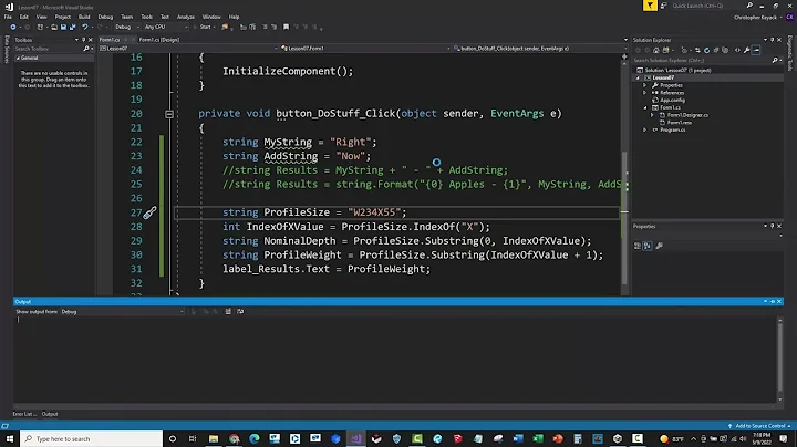 C# Training - 07 - Strings and Parsing (ToUpper, Substring, IndexOf, Replace)