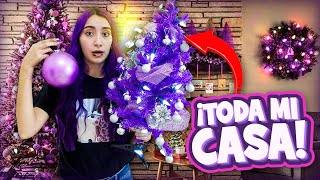 DECORANDO MI *CASA COMPLETA* DE NAVIDAD MORADA!! ME DECEPCIONÉ🎄💜