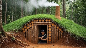 I spent 45 days building a warm and comfortable bushcraft house for underground survival