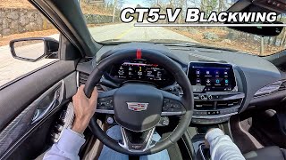 Cadillac CT5-V Blackwing Manual -Driving the 668hp Supercharged V8 Sport Sedan (POV Binaural Audio)