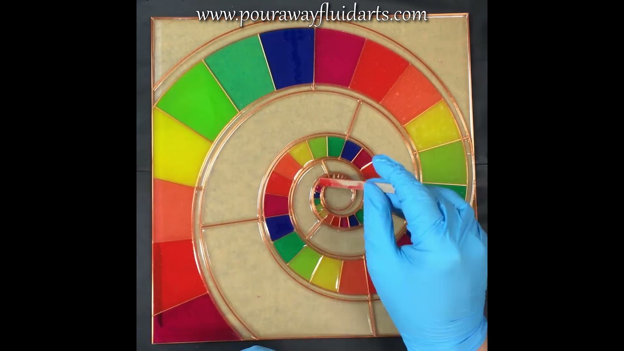Resin Art Rainbow Spiral #shorts #resinart #mixedmediaart #fibonacci