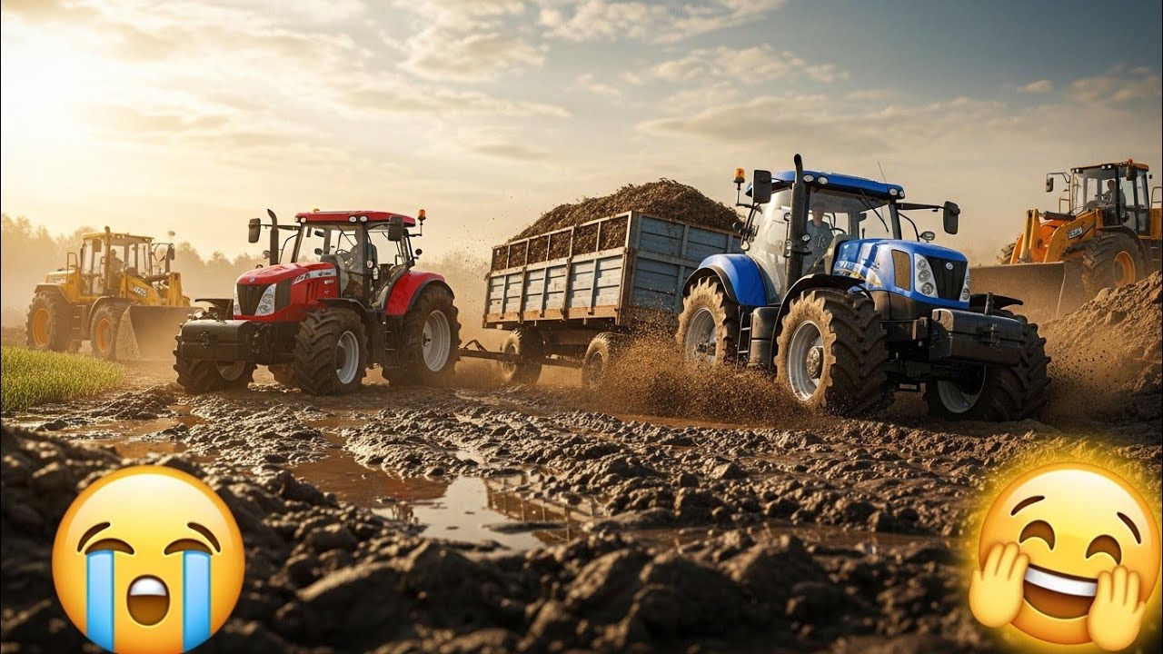 Drive Jcb,Dumper🌋, Holland tractor🚜, and JONDHER 🚜 Tractor Uploading(मिट्टी) mitti #tractor #gaming 