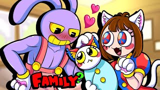 LOVE STORY  : POMNI \u0026 JAX, BUT CAT FAMILY? | THE AMAZING DIGITAL CIRCUS Animation BEST COMPILATION