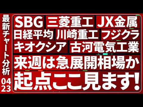 4/23【日経6万達成】日本株の最新テクニカル分析！注目個別株７選のトレード戦略を徹底解説します【日経平均・フジクラ・JX金属・キオクシア・古河電気工業・SBG・川崎重工・三菱重工】