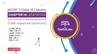 Full NCERT Class10 Maths Chapter 14 :Statistics|Calculation of missing frequency|CBSE Important Questions Update
