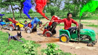 11 Mini Tractors Stuck In Mud And Pulling Out Mahindra Tractor  Ford Tractor  Tractor For Kids