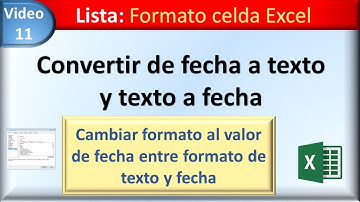 11 formato celda Excel: convertir de fecha a texto y texto a fecha