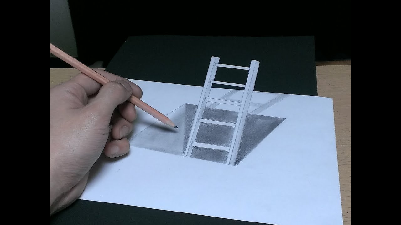 トリックアート 紙の中にハシゴを入れる方法 3d Trick Art Youtube