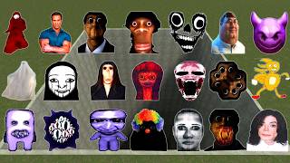 Too Much Nextbot & Nicos Nextbots FALL INTO THE HOLE! Garry's Mod ( Scary Spongebob, Obunga, Aheno )