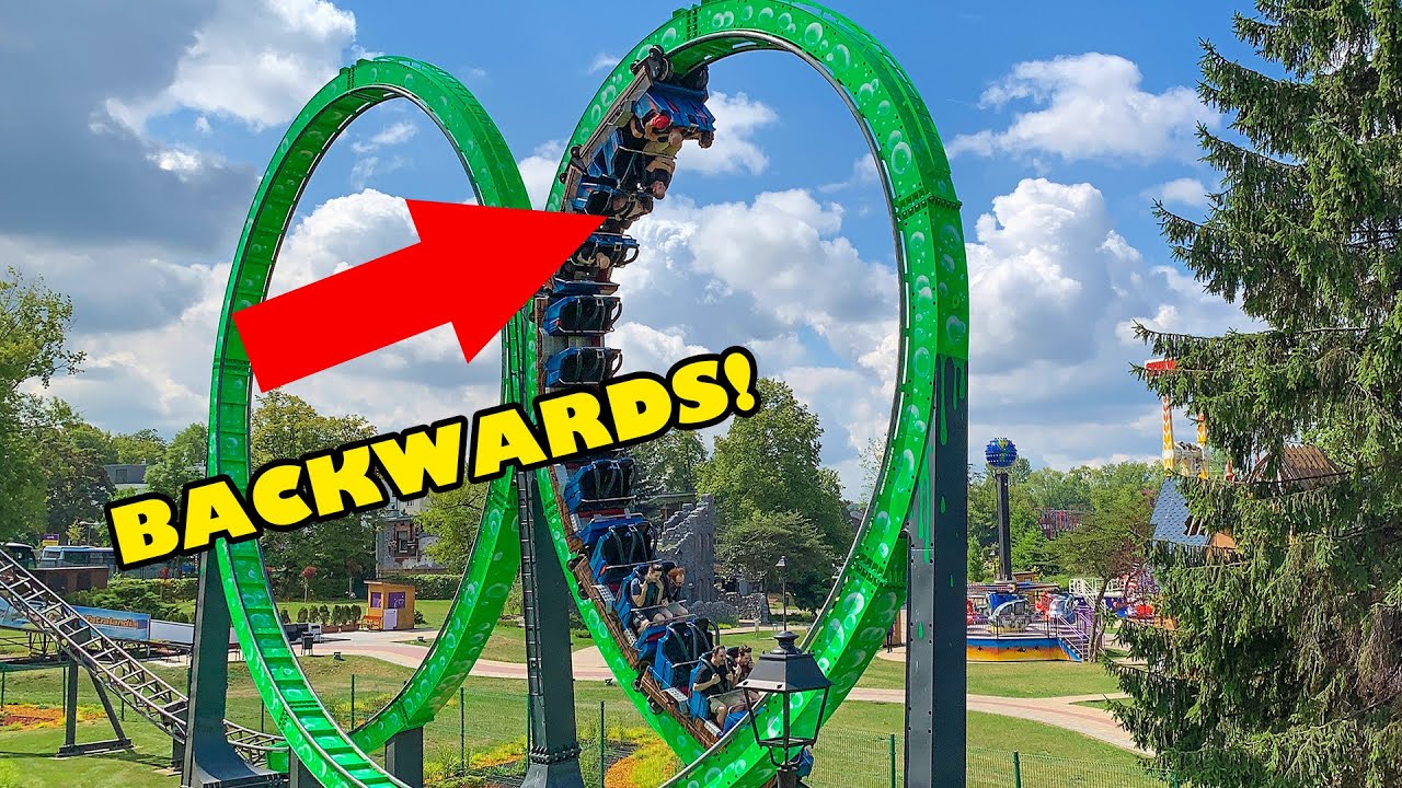 Weird Backwards Facing Looping Roller Coaster! Onride POV of Diabelska Pętla at Legendia Poland