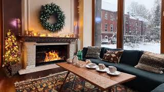 Cozy Winter Escape: Fireplace Ambience with Jazz Music for Study and Relaxation
