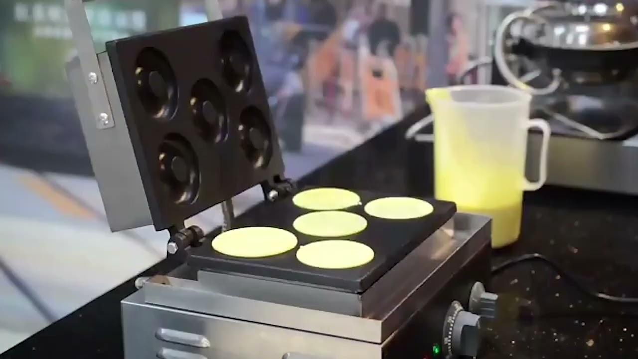 Commercial Electric 5pcs Donut Maker Doughnut Waffle Making Machine