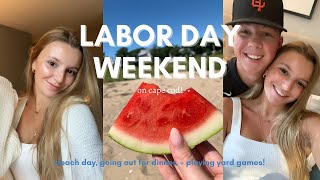 LABOR DAY WEEKEND VLOG on cape cod!! beach day, going out for dinner, + playing yard games!