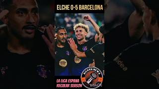 La Liga: #Elche 0-5 #Barcelona. Raphinha y Fermín marcan doblete, Adeyemi anota en su debut.