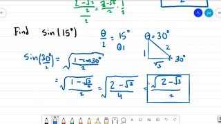 5.6 Half Angle Identities