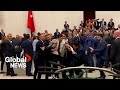 Lawmakers brawl in Turkish parliament over pro-Kurdish mayor&#39;s detention