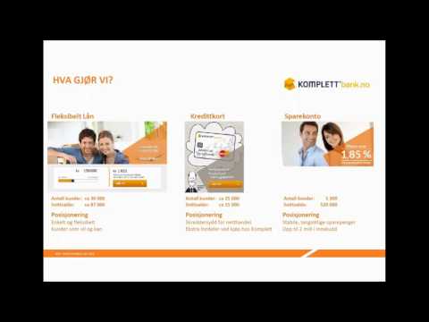 Selskapspresentasjon med Komplett Bank