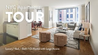 NYC Apartment Tour: Luxury 1 Bed, 1 Bath FiDi Rental with Large Alcove (Liberty Plaza, 7B)