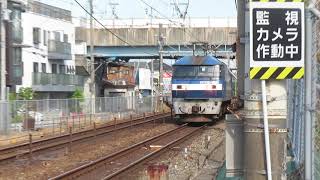 JR貨物 EF210-107号機(吹田)+コキ20両 貨物列車5060レ カンガルーライナーTF60 2023.09.09
