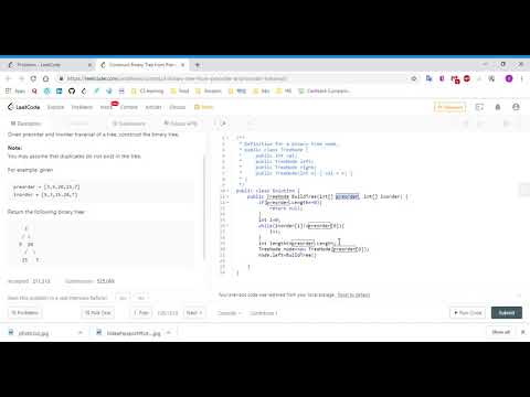 (C#)LeetCode 105  Construct Binary Tree from Preorder and Inorder Traversal