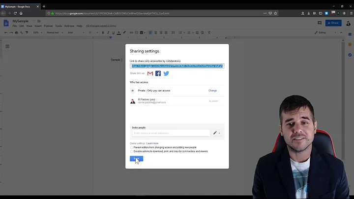 How to share and change the permissions in Google Docs