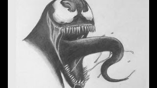 venom drawing face draw drawings paintingvalley