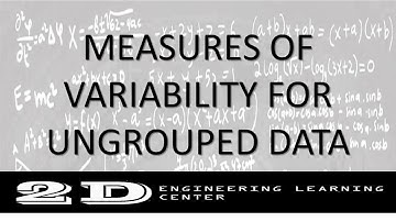 MEASURES OF VARIABILITY FOR UNGROUPED DATA