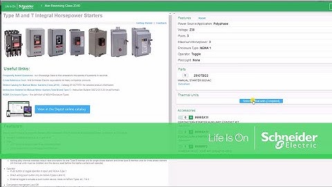 Selecting NEMA Manual Starters & Switches with the Product Selector | Schneider Electric Support