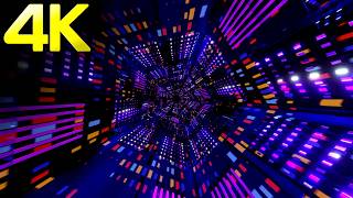 4k Abstract Rotating Hexagon Sci-Fi Loop | Pink & Blue Color Neon Light Cyber Tunnel Background